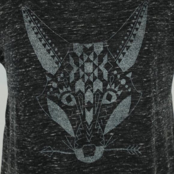 Hollister Juniors XS Black White Graphic Scoop Neck Vented Short Sleeve Tee - Picture 3 of 7